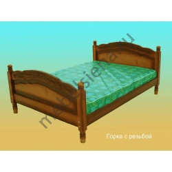 Двуспальная кровать Горка с резьбой