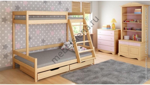 Двухъярусная кровать Малютка-2 деревянная