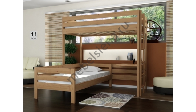 Двухъярусная кровать Чердак 08 деревянная