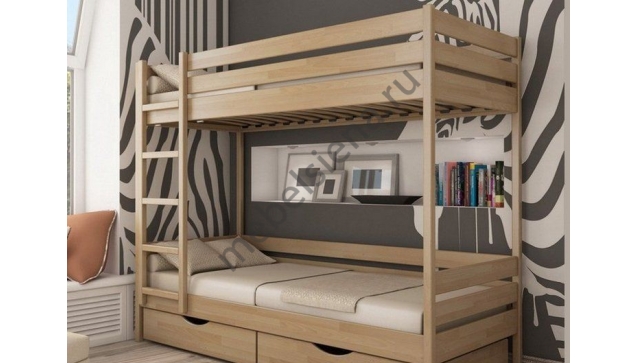 Двухъярусная кровать Малютка деревянная
